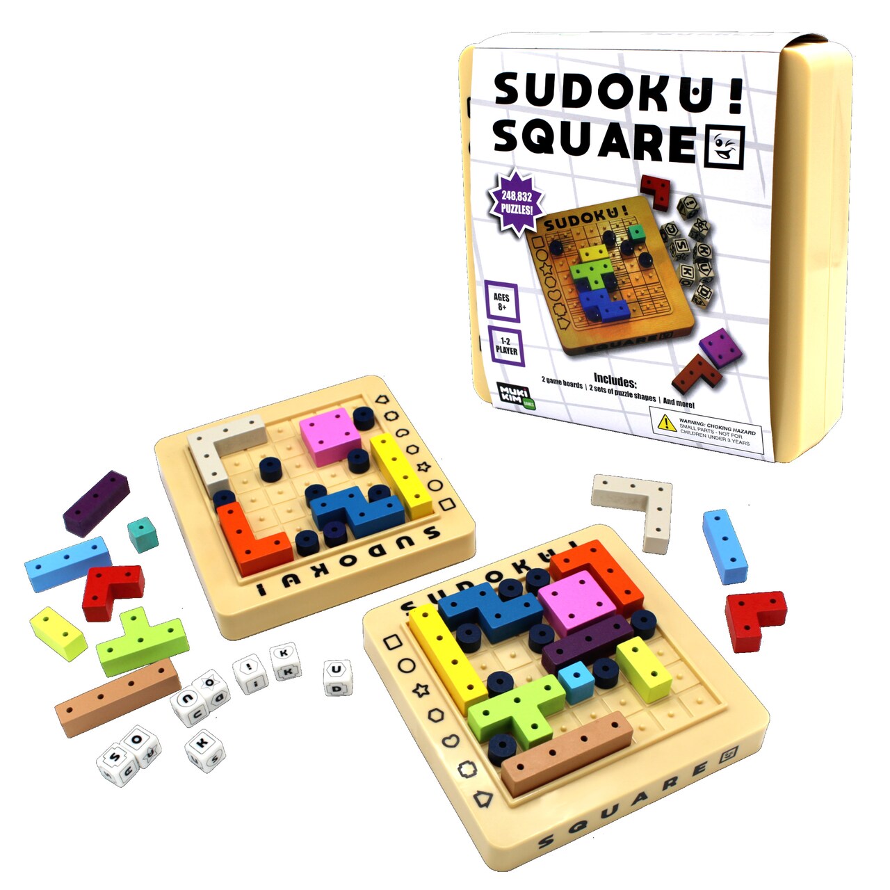 Sudoku Square - Sudoku Strategy with a Twist! 248,832 Solutions STEM Genius Game! Roll the Dice & Race Your Opponent. First Player To Complete The Puzzle Wins!